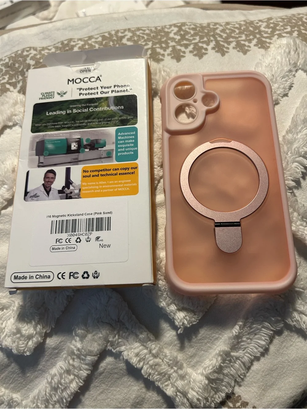 Pink Magnetic Ring Phone Case with Kickstand - Compatible iPhone 16